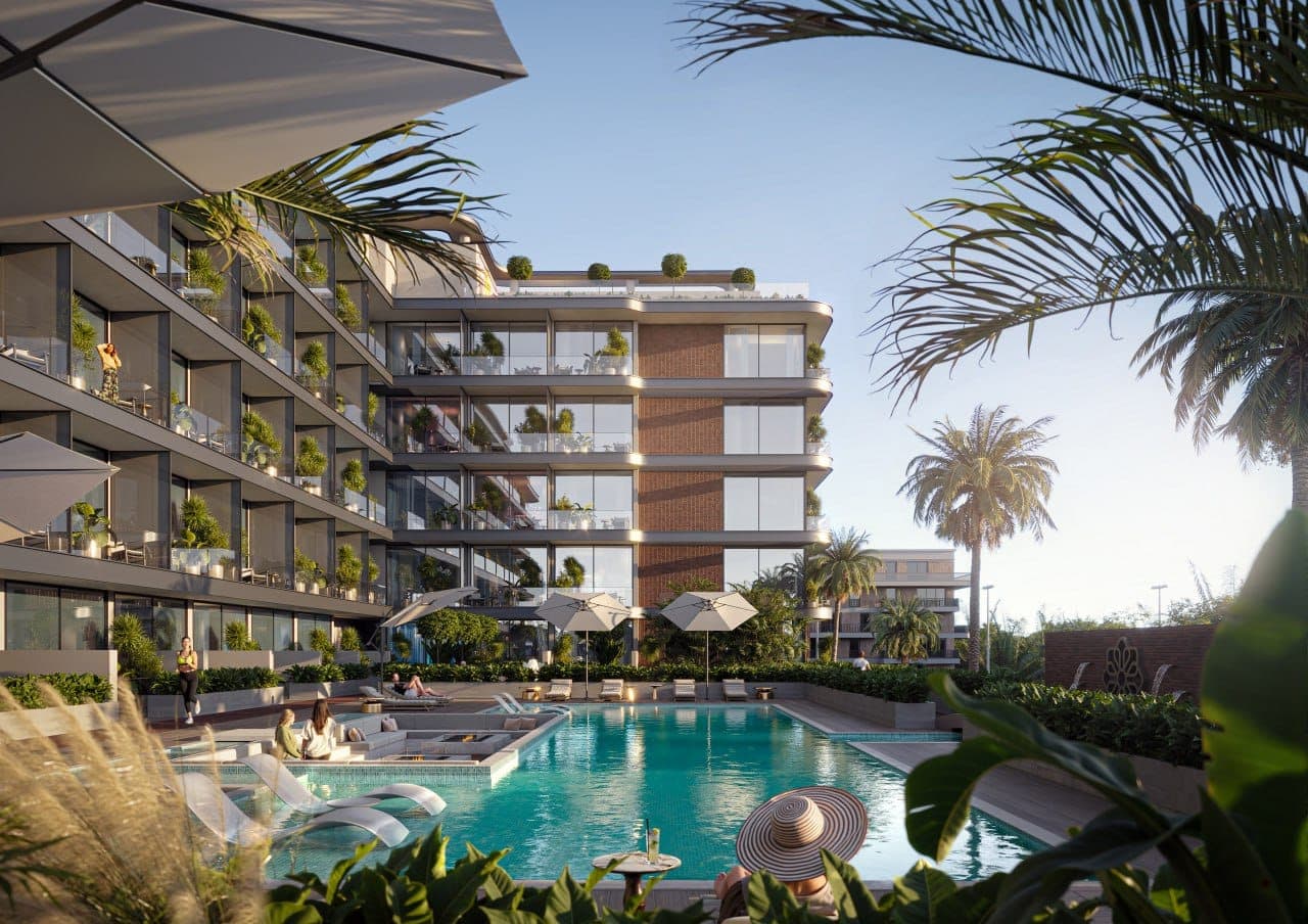 Swimming Pool With Submerged Sunbeds