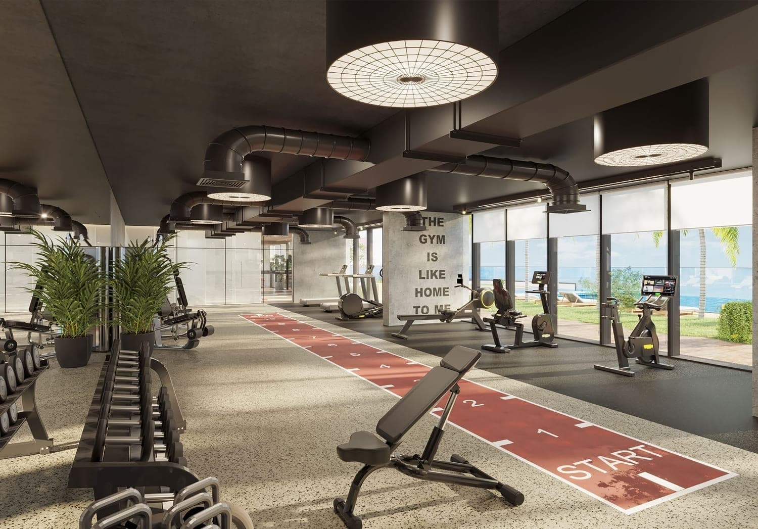 Full Suite Indoor And Outdoor Gym