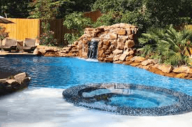 Lagoon style swimming pool