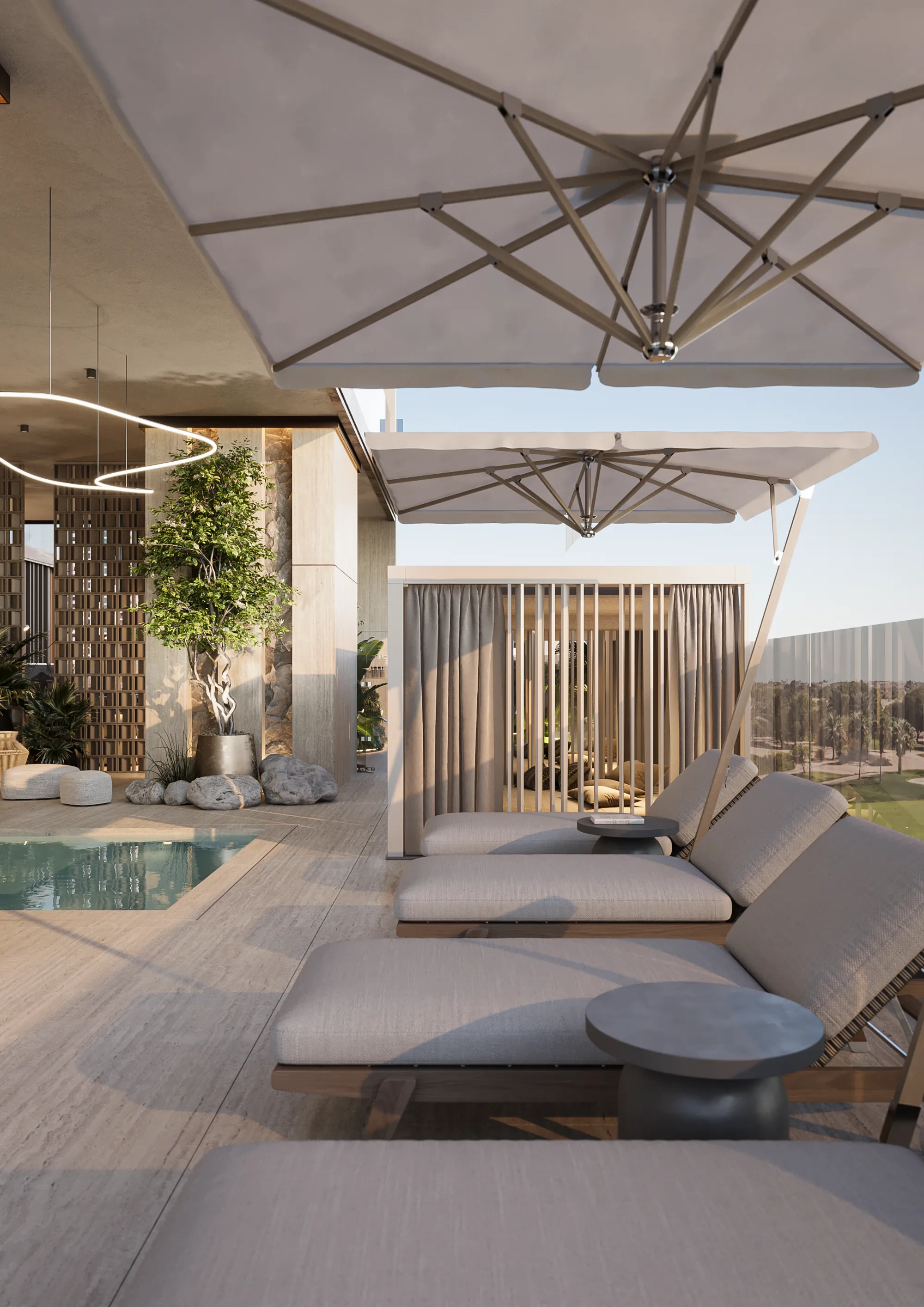 Sun Loungers with Deck