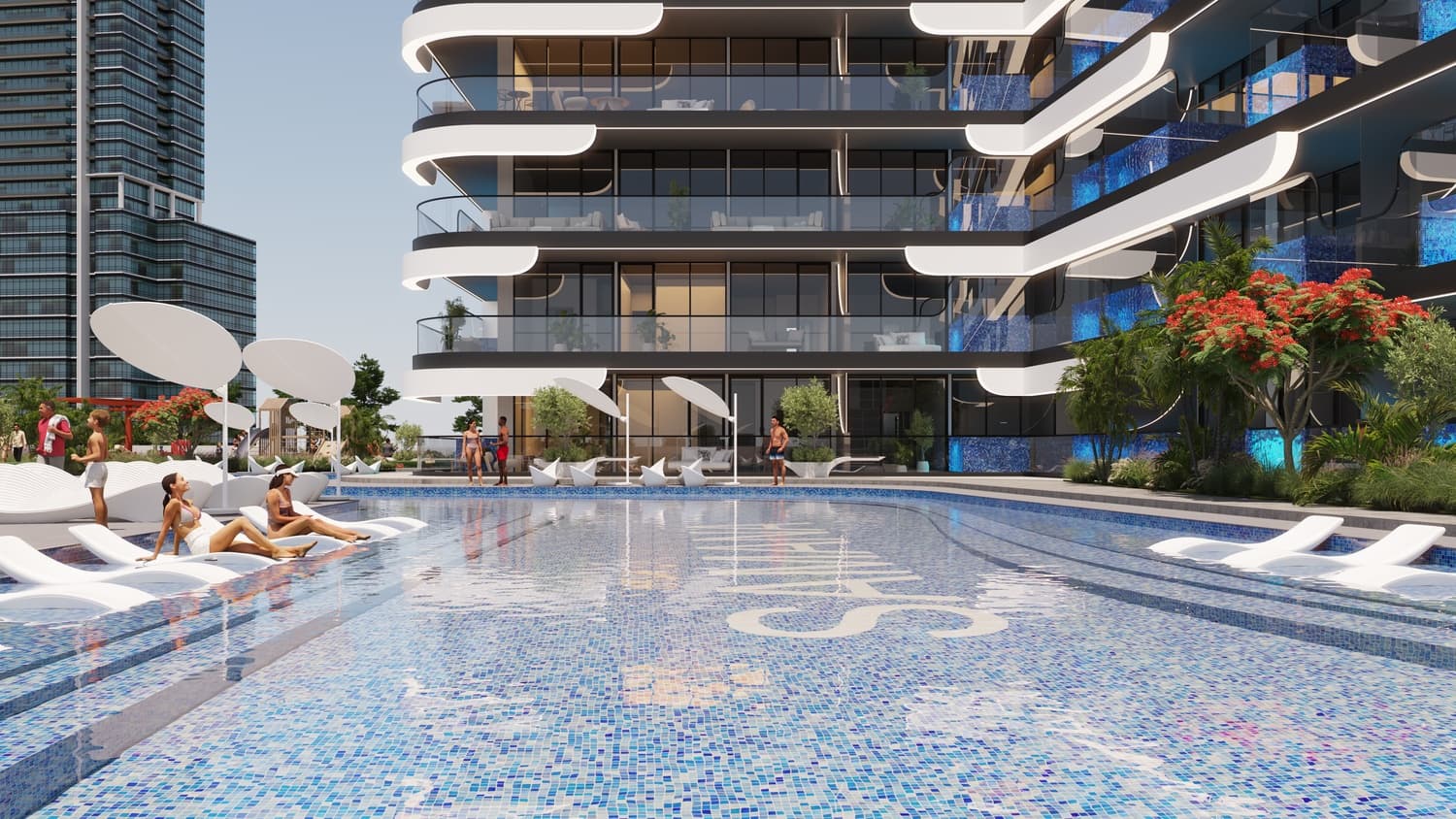 Large Pool Deck & Jacuzzi
